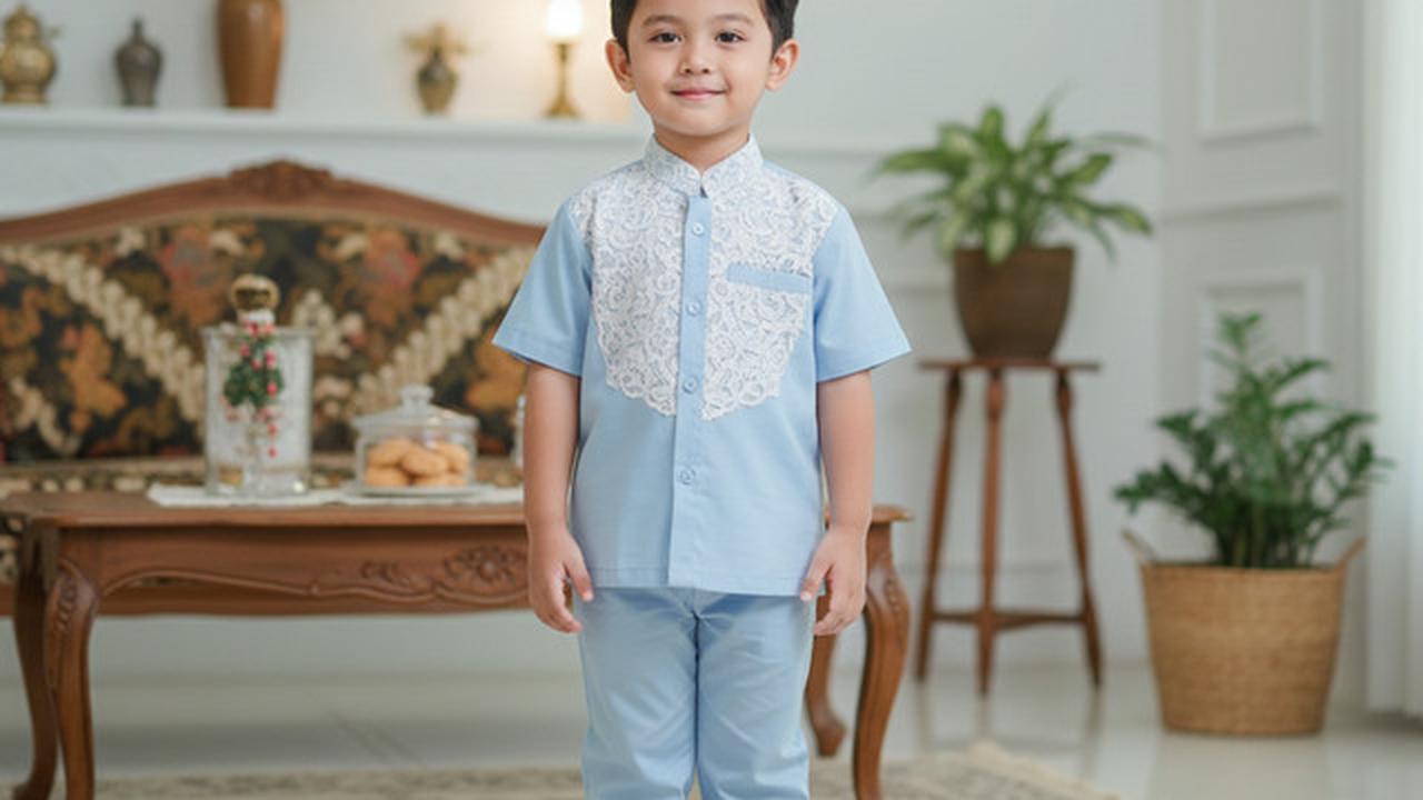 7 Model Baju Anak Brokat Kombinasi Polos, Inspirasi Busana Lebaran 2026