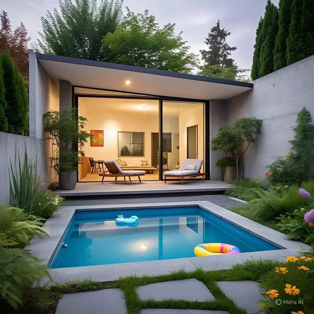 Rumah Minimalis dengan Kolam Renang Kecil