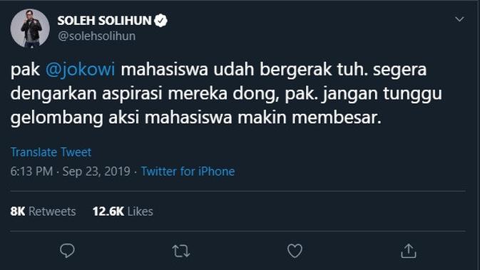 Soleh Solihun (Sumber: Twitter/solehsolihun)