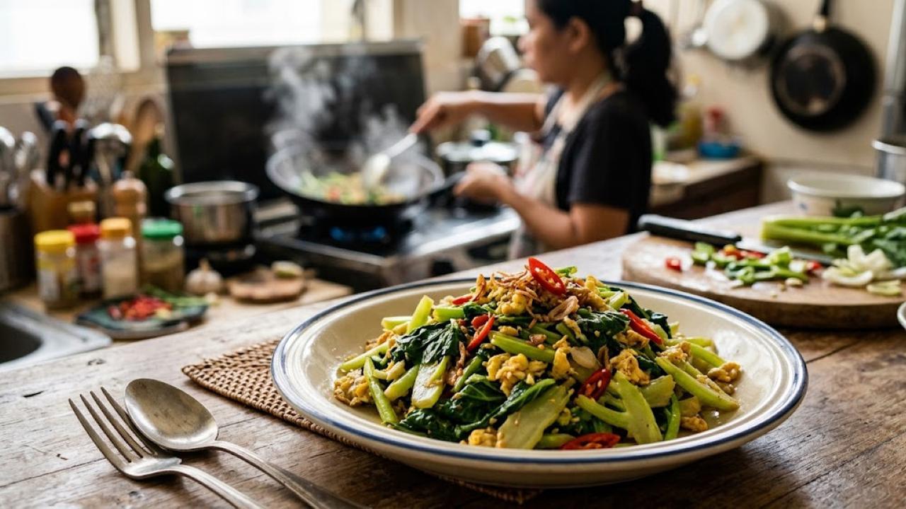 Resep Batang Kembang Kol Tumis Telur