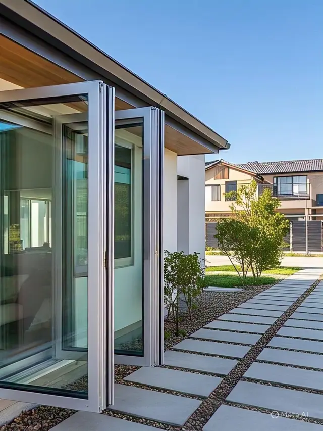 Model Jendela Aluminium Lipat/Via Meta AI