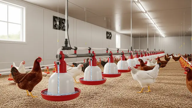 Model Kandang Ayam dengan Sistem Minum Bersih Tanpa Kotoran/Gemini AI