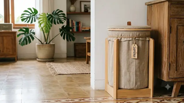 Ide Tempat Sampah Estetik dari Galon Bekas (AI Generated)