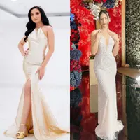 Gaun modem off shoulder bisa bikin tampilan manis, lihat saja tampilan Ayu Ting Ting satu ini.