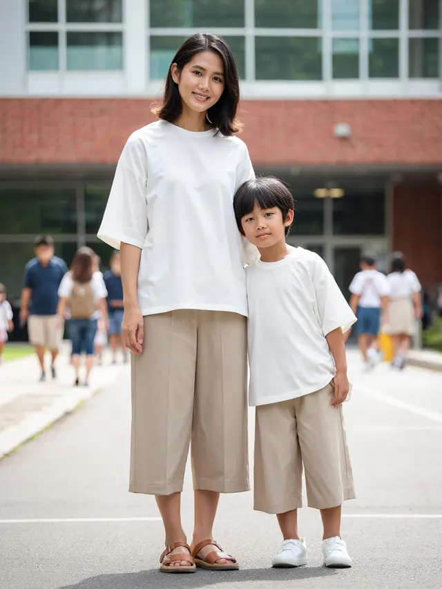 Baju Ibu Antar Anak Sekolah