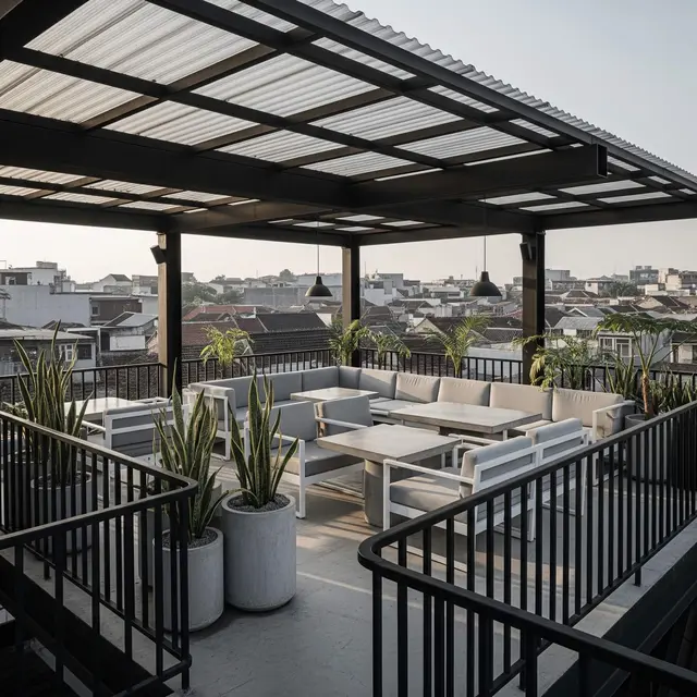 Desain Rooftop di Rumah Kecil Padat Penduduk Tapi Tetap Estetik