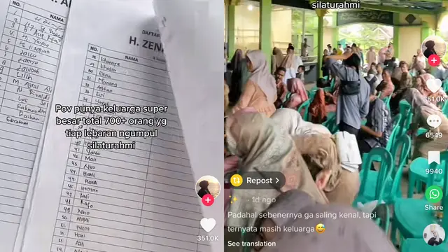 Viral Lebaran Idul Fitri dengan Anggota Keluarga Lebih dari 700 Orang