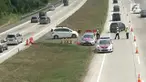 Padatnya arus balik di tol Cipali membuat polisi memberlakukan sistem Kontraflow