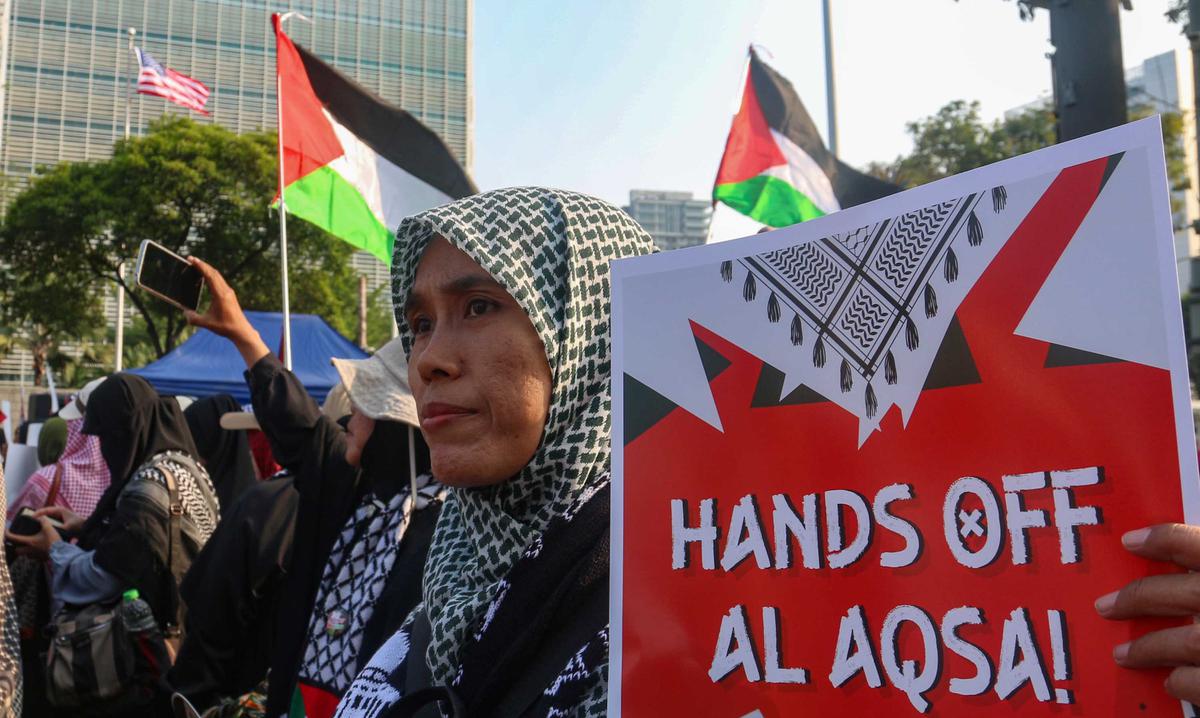 Mengenang Tragedi Al Aqsa, AWG Gelar Aksi di Depan Kedubes AS