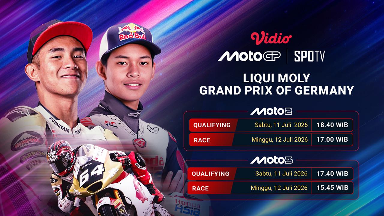 Jadwal Streaming Moto3 & Moto2 Liqui Moly Grand Prix of Germany Hanya di Vidio