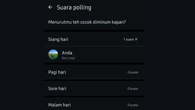 Cara Melihat Hasil Polling WA (Foto: Rizka Nur Laily Muallifa)