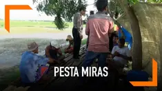 Belasan orang terciduk minum miras jenis tuak pada siang hari bulan Ramadan di Tuban, Jawa Timur. Para pelaku konsumsi miras di sepanjang warung pinggiran sawah.