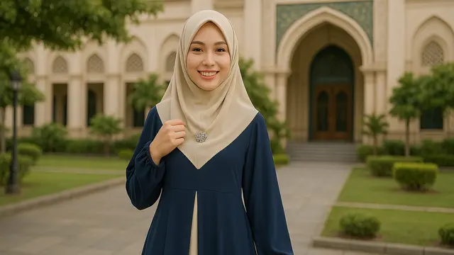 Model Gamis Syari Polos Kombinasi 2 Warna Terbaru