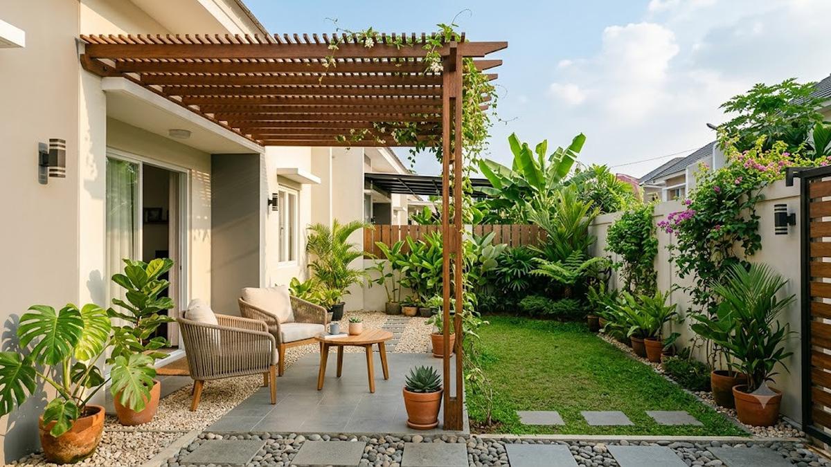 10 Pergola Kayu Sederhana yang Cocok untuk Lahan Kecil, Teduh Tanpa Makan Banyak Tempat