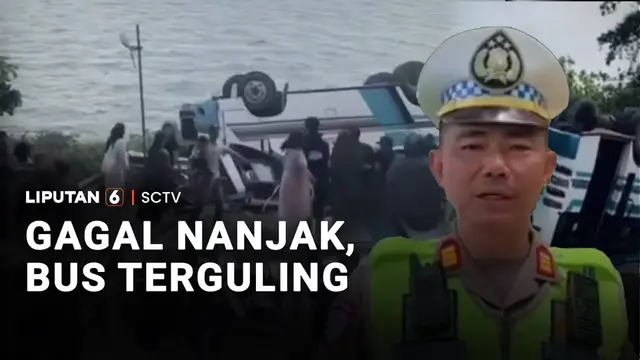 Puluhan Penumpang Terluka Usai Bus yang Ditumpanginya Gagal Menanjak dan Terguling