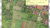 Peta situasi lahan relokasi warga terdampak gerakan tanah Kampung Tegal Panjang RT 02/RW 03, Desa Sukamaju, Kecamatan Cikembar, Kabupaten Sukabumi, Provinsi Jawa Barat. (sumber foto: PVMBG Badan Geologi)