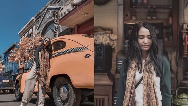 Adila Fitri tampil fashionable saat di Museum Angkut