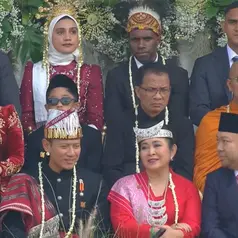 Annisa Pohan/ Deretan Artis yang Hadir di Upacara Peringatan 17 Agustus 2026 Kemerdekaan HUT RI Ke-81 (Tangkapan Layar Youtube: Sekretariat Presiden)