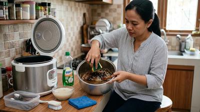 5 Cara Menghilangkan Nasi Kering di Panci Magic Com Tanpa Merusak Lapisan Anti Lengket