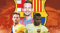 Barcelona - Ivan Rakitic, Luuk de Jong, Dani Alves (Bola.com/Adreanus Titus)