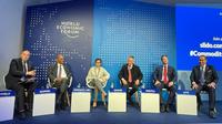 Menteri Perdagangan Muhammad Lutfi menjadi salah satu pembicara di panel diskusi bertema Absorbing Commodity Shocks.