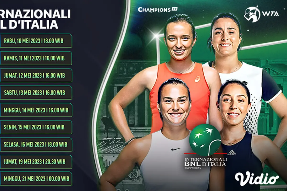 Saksikan Live Streaming WTA 1000 Internazionali BNL d'Italia 2023 10-21 Mei di Vidio : Ada Iga Swiatek