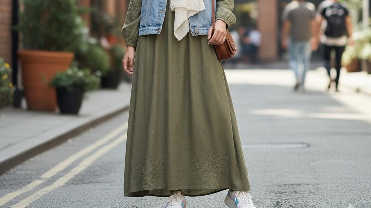 Model Gamis Terbaru Kombinasi Rompi