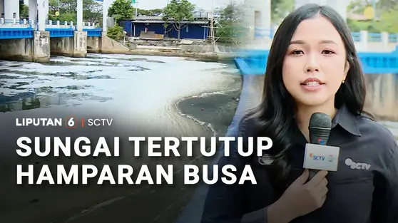 Sungai Tertutup Hamparan Busa