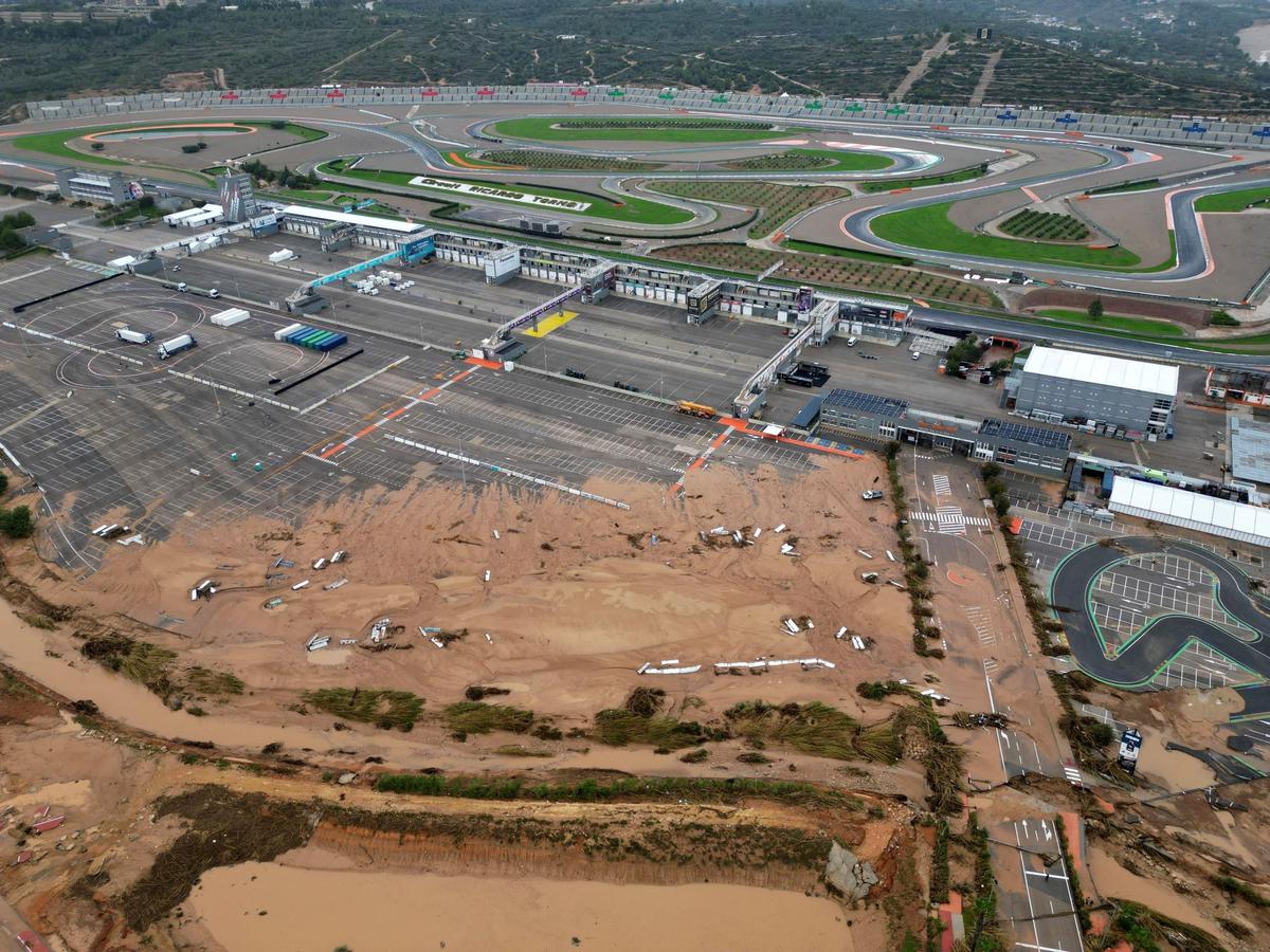 Kompleks sirkuit MotoGP Valencia rusak parah akibat banjir