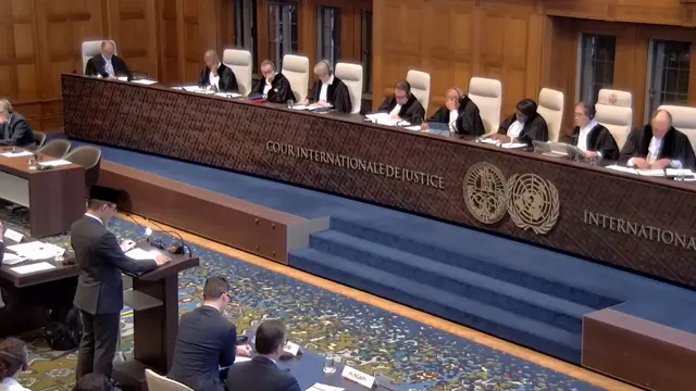 Menlu RI Sugiono menyampaikan oral statement di Mahkamah Internasional (ICJ), Den Haag, Rabu (30/4/2025).