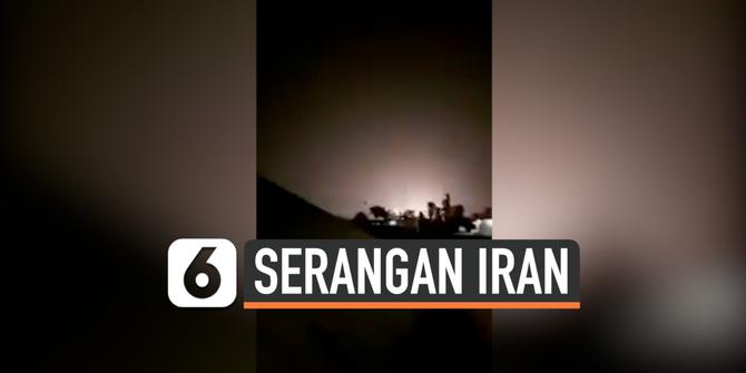 VIDEO: Detik-Detik Roket Iran Hantam Pangkalan Militer Amerika