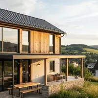 Ilustrasi Rumah Bergaya Rustic (Sumber: Gemini AI)