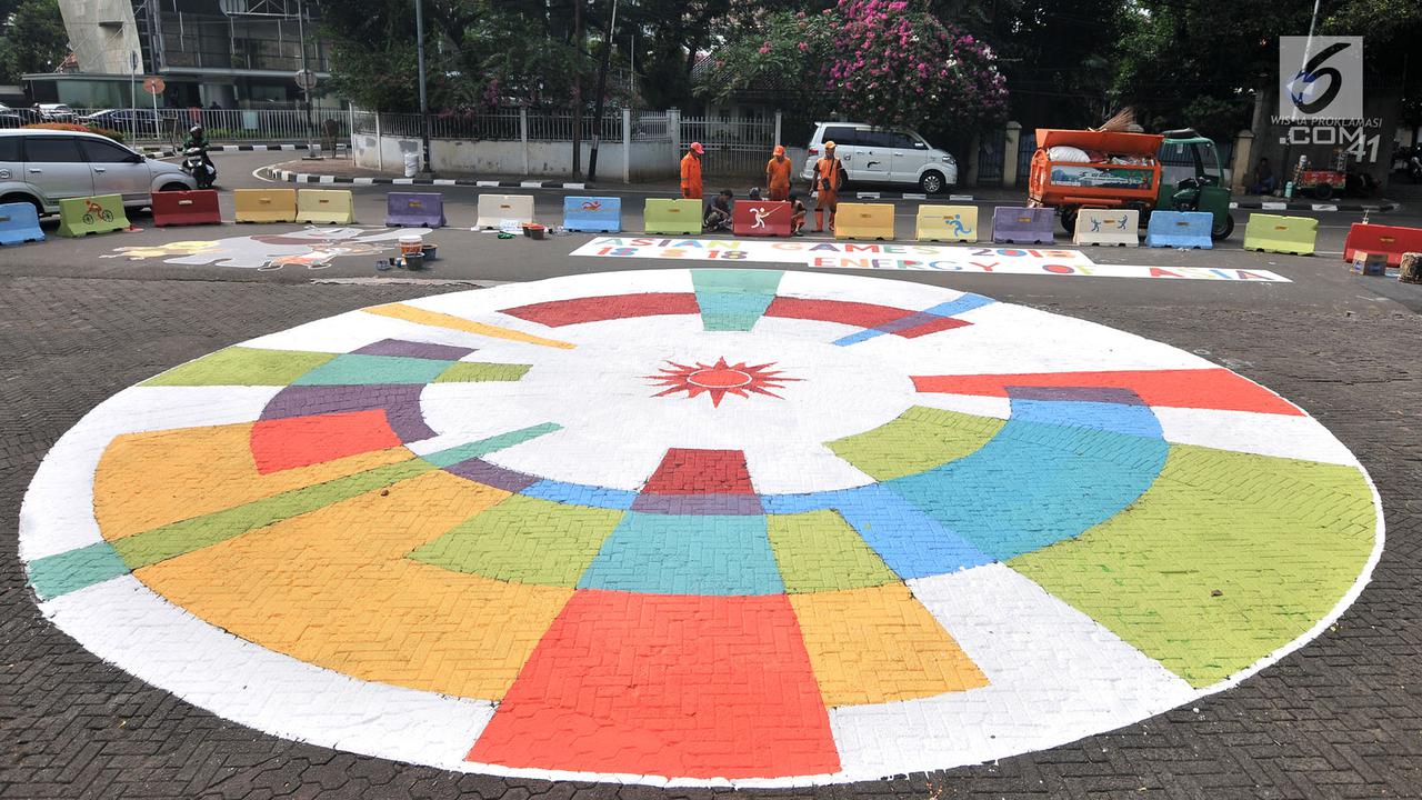 Logo Raksasa Asian Games 2018 Hiasi Simpang Tugu Proklamasi