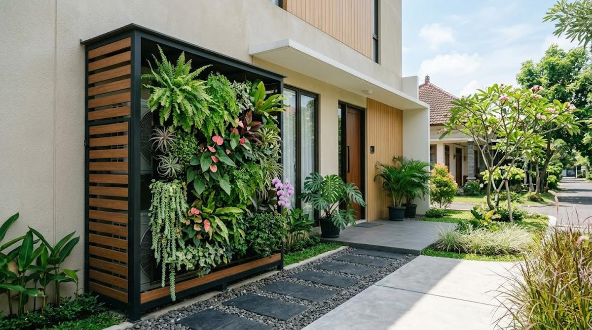Rak Pelindung AC Outdoor yang Cantik (AI Generated)