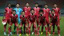 Starting line-up Timnas Indonesia U-17 saat menghadapi Guam U-17 di laga Grup B Kualifikasi Piala Asia U-17 2023 di Stadion Pakansari, Bogor pada Senin (3/10/2022)