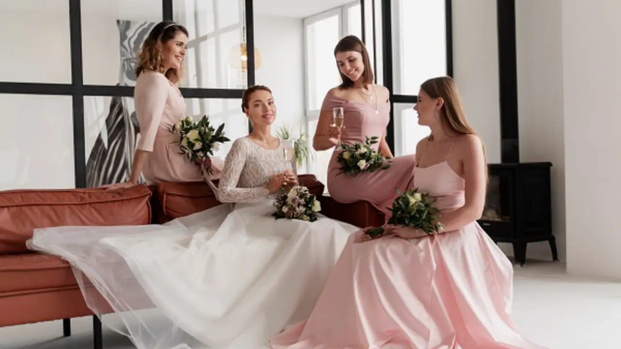 Ilustrasi Model Gaun Bridesmaid Satin/Freepik