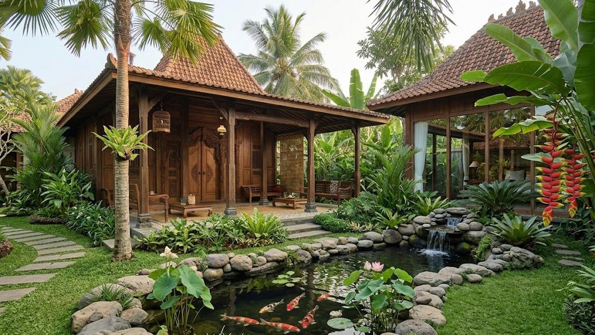 6 Kombinasi Batu Kali dan Rumput Jepang yang Bikin Taman Rumah Terlihat Lebih Natural dan Elegan
