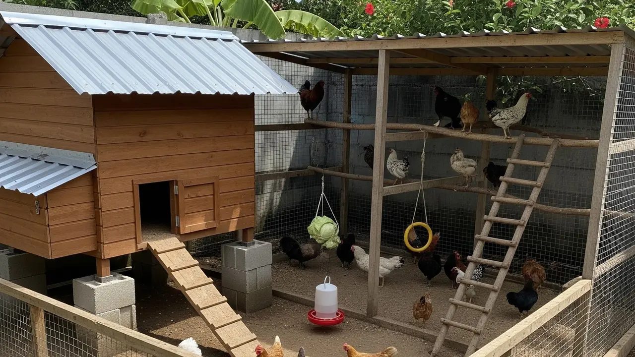 9 Model Kandang Ayam dengan Playground Agar Ayam Aktif dan Sehat