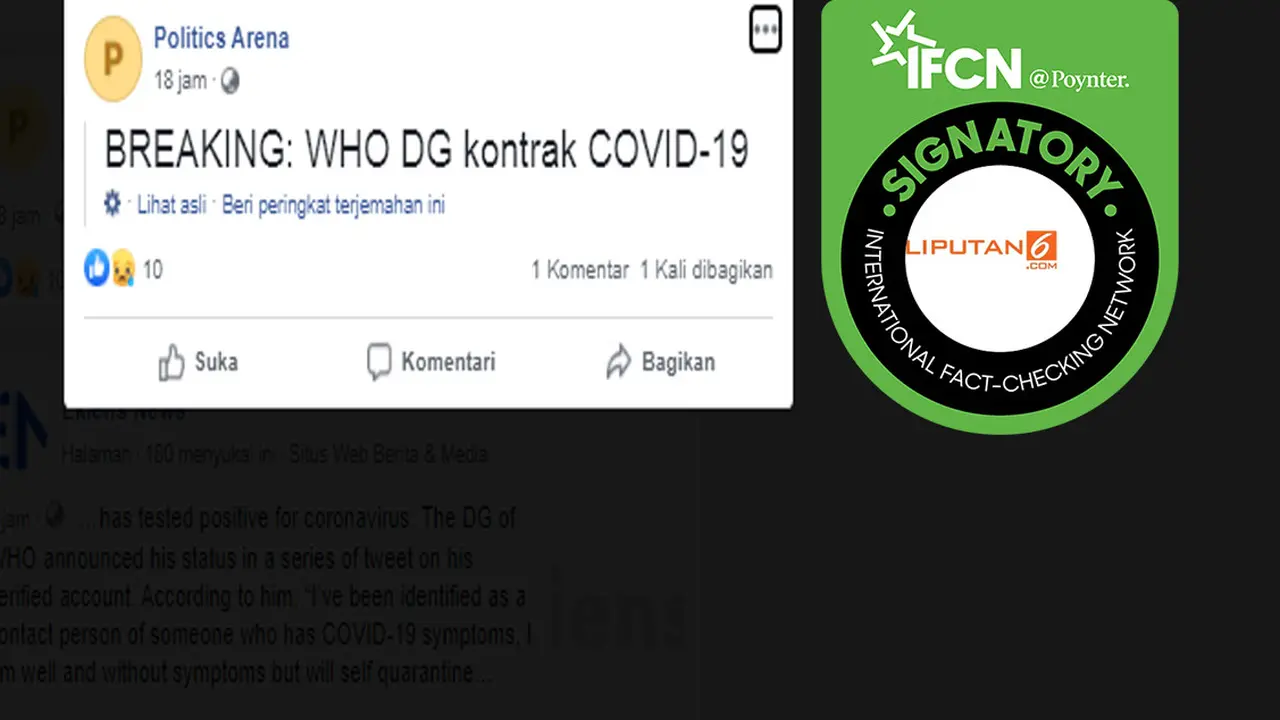 Hoaks Petinggi WHO Terpapar Covid-19