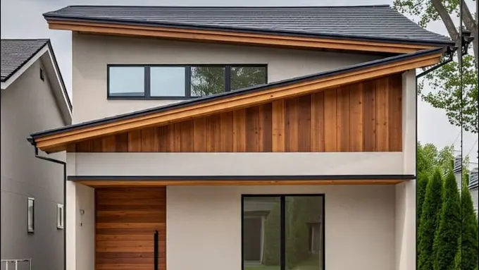 Visualisasi Rumah Tipe 21 dengan Fasad Kayu (Sumber: Meta AI)