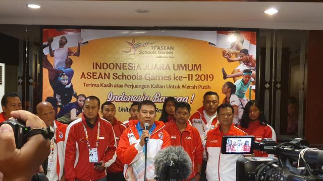 Pengumuman Indonesia menjadi juara umum ASEAN Schoolls Games 2019 di Semarang, Jawa Tengah