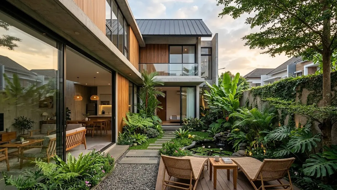 Desain Rumah Inovatif untuk Kavling Kecil dan Memanjang/AI Generated