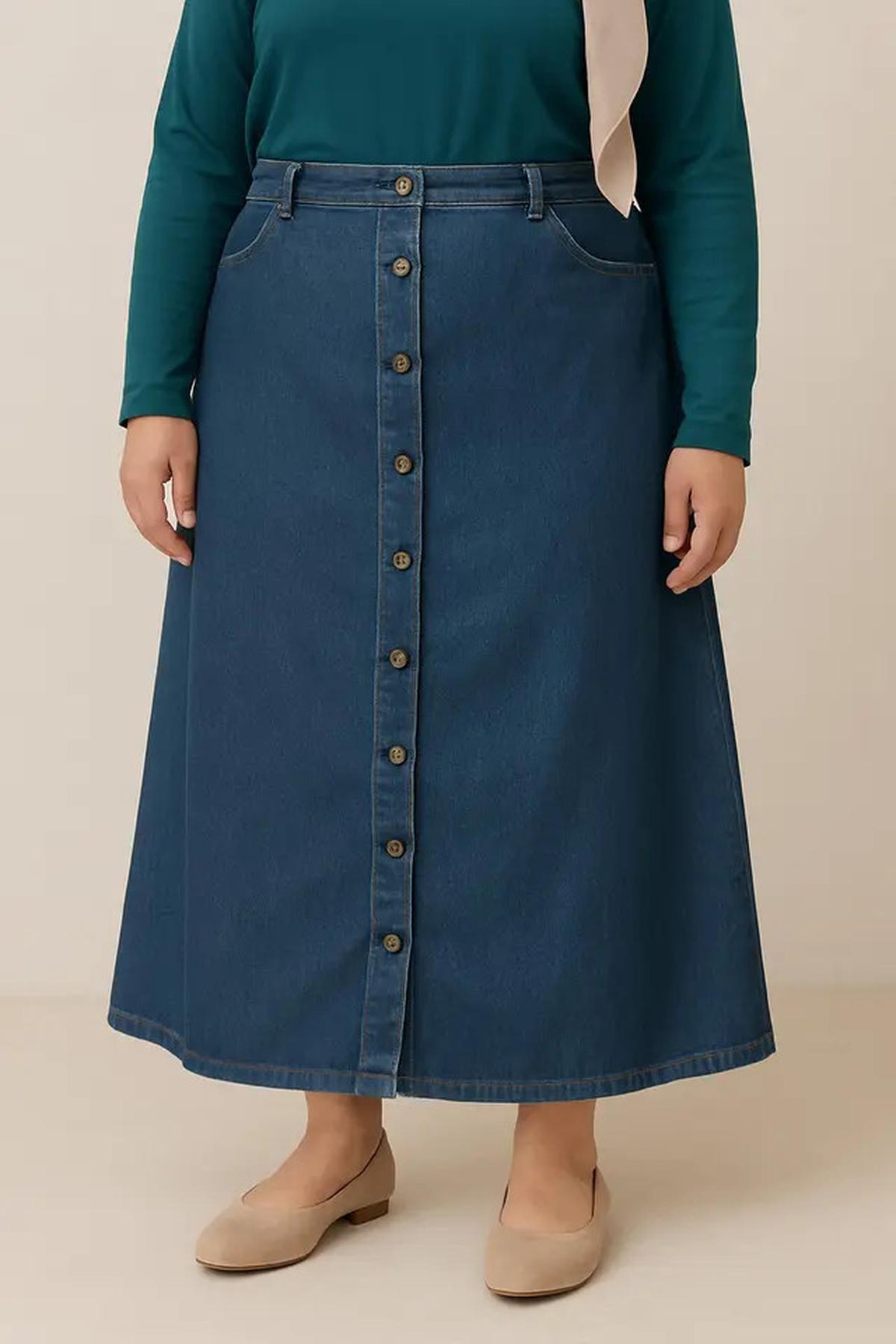 7 Pilihan Rok Jeans untuk Orang Gemuk Berhijab