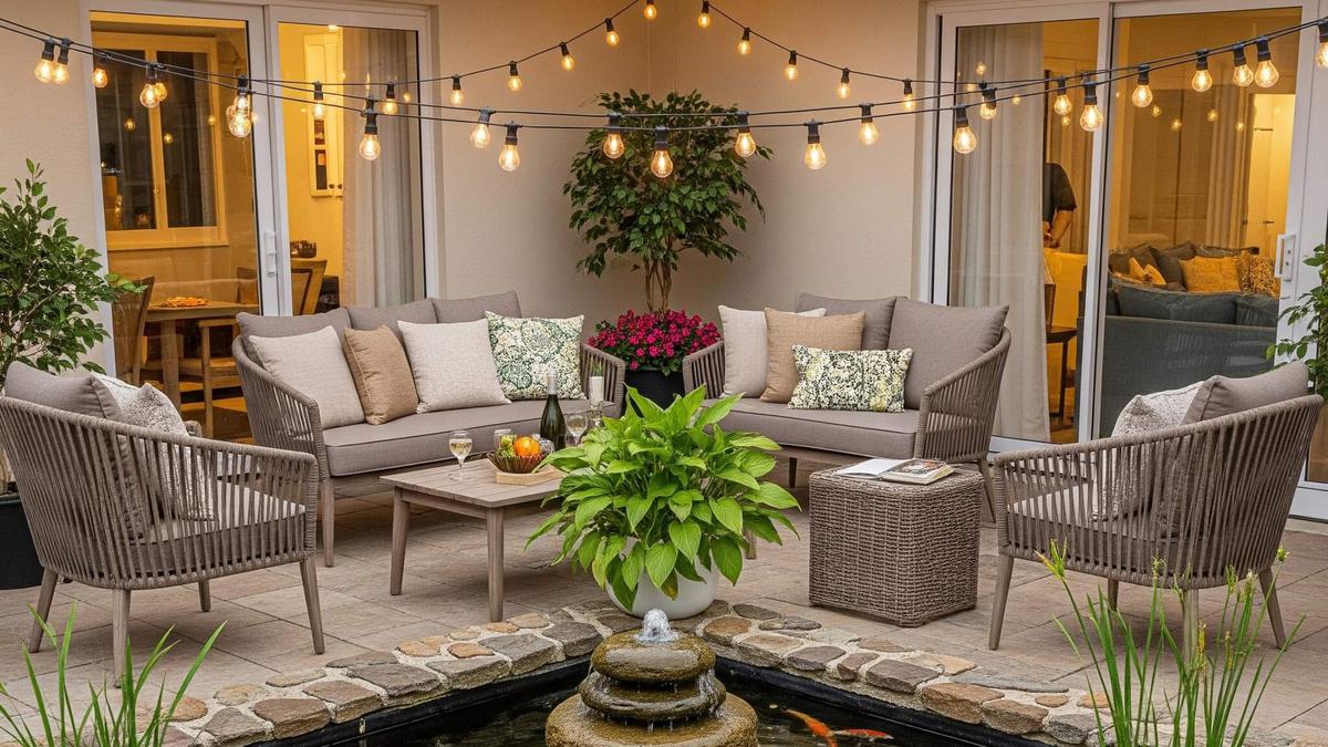 15 Ide Teras Rumah Luas dengan Kolam Ikan Mini di Sudut Depan, Ciptakan Oasis Pribadi yang Menenangkan