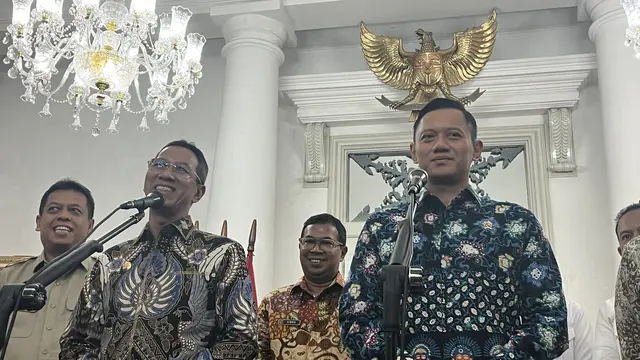 Pj Gubernur DKI Jakarta Heru Budi Hartono dan Menteri ATR Agus Harimurti Yudhoyono alias AHY