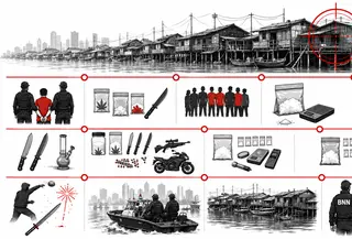 Infografis Jejak Narkoba di Kampung Bahari. (Liputan6.com/ Djoko Poerwanto)