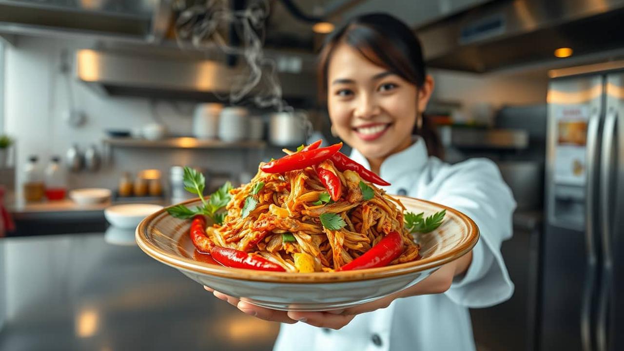 resep ayam suwir pedas