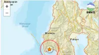 Gempa bumi menggetarkan wilayah Polewali Mandar, Sulbar. (Dok BMKG)