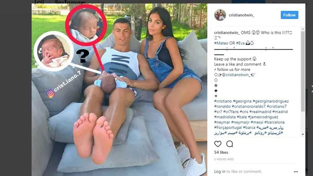 Cristiano Ronaldo saat berlibur bersama kekasih dan bayi kembarnya