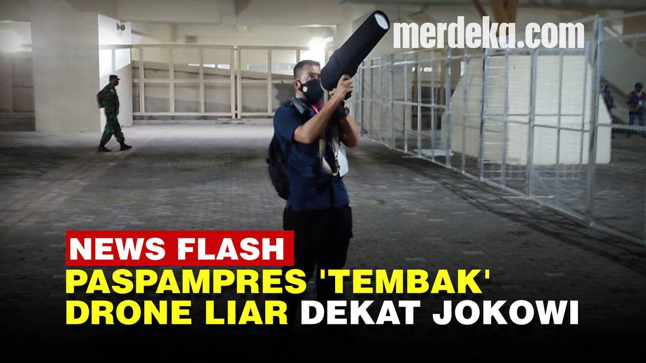 VIDEO: Senjata Canggih Paspampres 'Tembak' Drone Liar Dekat Jokowi saat Pembukaan PON